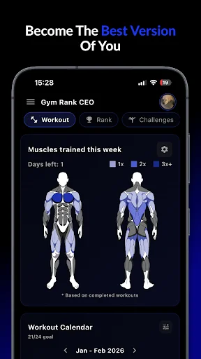 Gym Rank: AI Workout Tracker ডাউনলোড করুন – সেরা ফ্রি ফিটনেস অ্যাপ - Screenshot 1