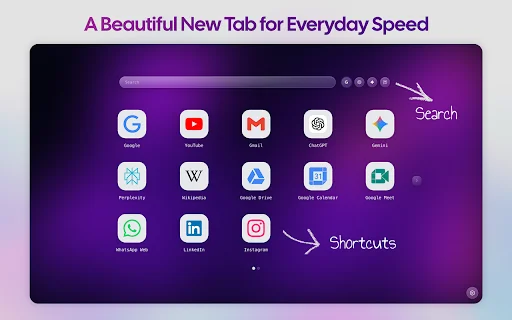Radial New Tab ডাউনলোড করুন – সেরা ক্রোম ট্যাব অর্গানাইজার - Screenshot 1
