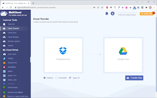 OneDrive থেকে Google Drive ট্রান্সফার করুন – MultCloud ডাউনলোড - Screenshot 2