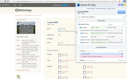 SmartCopy ডাউনলোড করুন – Geni genealogical ডেটা কপি করার সেরা টুল - Screenshot 1