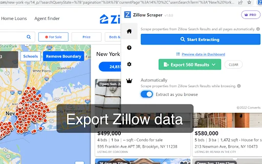 Real Estate Data Scraper ডাউনলোড করুন – Zillow থেকে ডেটা এক্সট্রাক্ট করুন - Screenshot 1