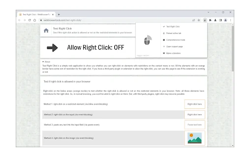 Allow Right Click ডাউনলোড করুন – ওয়েব পেজে রাইট ক্লিক আনলক করুন - Screenshot 1