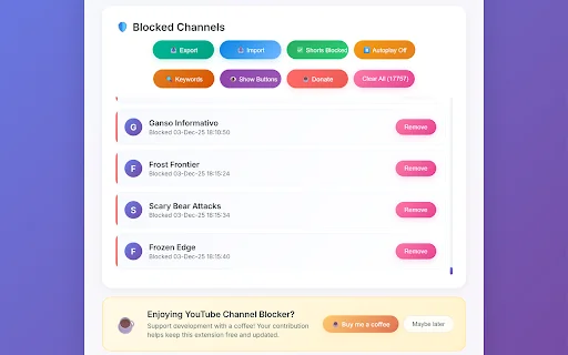YouTube Channel Blocker ডাউনলোড করুন – অপ্রয়োজনীয় কন্টেন্ট ফিল্টার করুন - Screenshot 1