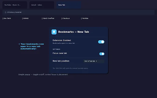 Open Bookmarks in New Tab ডাউনলোড করুন – ব্রাউজিং সহজ করুন - Screenshot 1