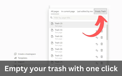 Notion Empty Trash ডাউনলোড করুন – Notion ট্র্যাশ দ্রুত পরিষ্কার করুন - Screenshot 1