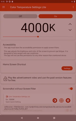 Color Temperature Setting Lite ডাউনলোড করুন – চোখের আরামের জন্য সেরা অ্যাপ - Screenshot 11