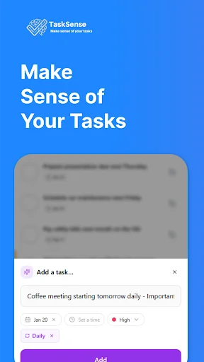 Task Sense ডাউনলোড করুন – আপনার কাজগুলো গুছিয়ে নিন দ্রুত - Screenshot 1