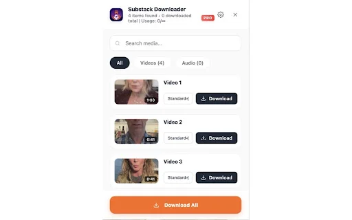 Substack Downloader: Save Videos & Podcasts to MP4/MP3 - Screenshot 2