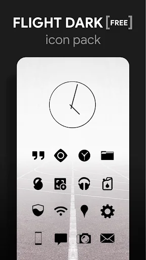 Flight Dark Icon Pack ডাউনলোড করুন – সেরা মিনিমালিস্ট ডার্ক থিম - Screenshot 1