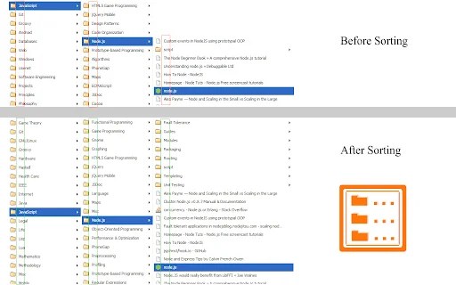 Bookmarks Organizer ডাউনলোড করুন – বুকমার্ক সাজান বর্ণানুক্রমে - Screenshot 1