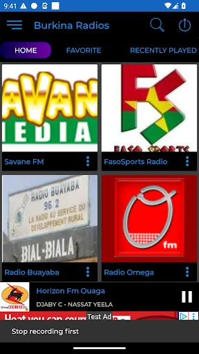 Burkina Radios + Recorder ডাউনলোড করুন – লাইভ রেডিও ও রেকর্ডিং - Screenshot 2