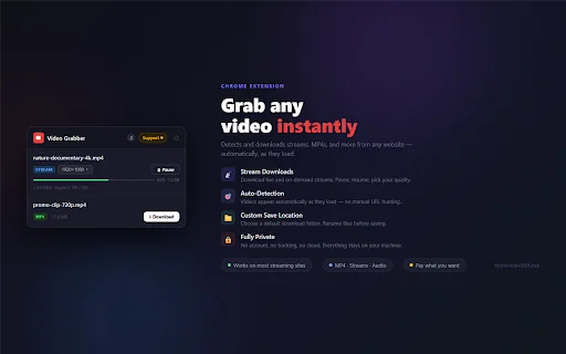 Video Grabber ডাউনলোড করুন – যেকোনো ওয়েবসাইট থেকে ভিডিও সেভ করুন - Screenshot 1