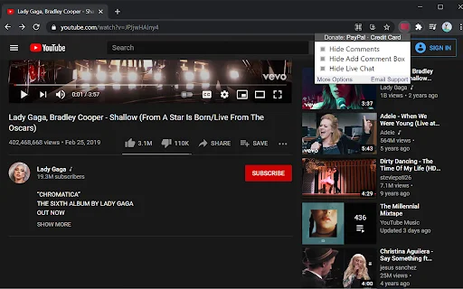 YouTube Comments & Live Chat বন্ধ করুন – সেরা ক্রোম এক্সটেনশন - Screenshot 1