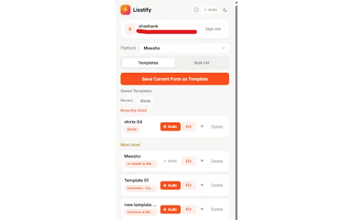 Lisstify ডাউনলোড করুন – Meesho সেলারদের জন্য সেরা অটোফিল টুল - Screenshot 1