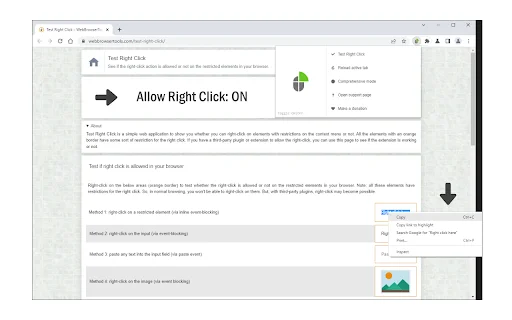Allow Right Click ডাউনলোড করুন – ওয়েব পেজে রাইট ক্লিক আনলক করুন - Screenshot 2