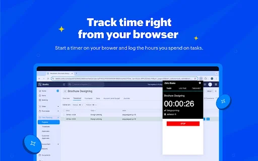 Zoho Books Timer ডাউনলোড করুন – প্রজেক্ট টাইম ট্র্যাকিং টুল - Screenshot 1