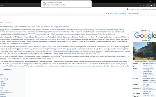 No sleep – আপনার ডিভাইসকে সচল রাখুন | Chrome Extension - Screenshot 1