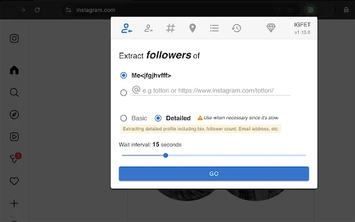 IGFET – Instagram Follower Export Tool ডাউনলোড করুন – সেরা টুল - Screenshot 1