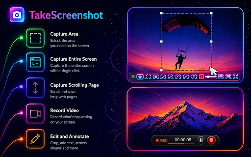 TakeScreenshot ডাউনলোড করুন – সেরা ফ্রি স্ক্রিন ক্যাপচার ও রেকর্ডার - Screenshot 1