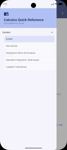 Calculus Quick Reference ডাউনলোড করুন – সেরা ক্যালকুলাস গাইড - Screenshot 1