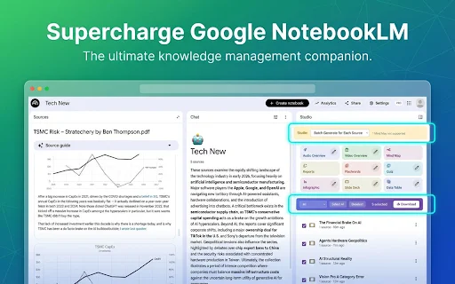 NoteKitLM ডাউনলোড করুন – NotebookLM এর জন্য সেরা ওয়ার্কফ্লো টুল - Screenshot 1