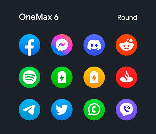 OneMax 6 – Icon Pack ডাউনলোড করুন – সেরা রাউন্ড আইকন প্যাক - Screenshot 7
