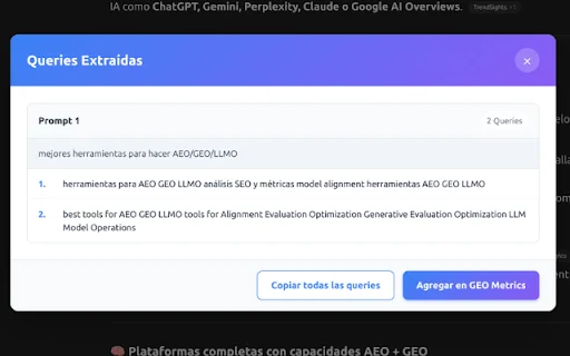 GEO Metrics Query Extractor ডাউনলোড করুন – AI SEO টুল - Screenshot 2