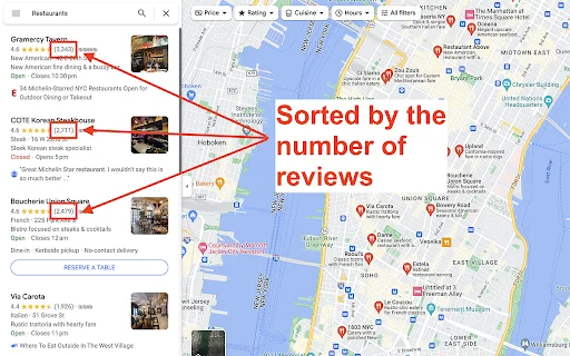 Sort Maps Results ডাউনলোড করুন – গুগল ম্যাপস সার্চ ফিল্টার টুল - Screenshot 1