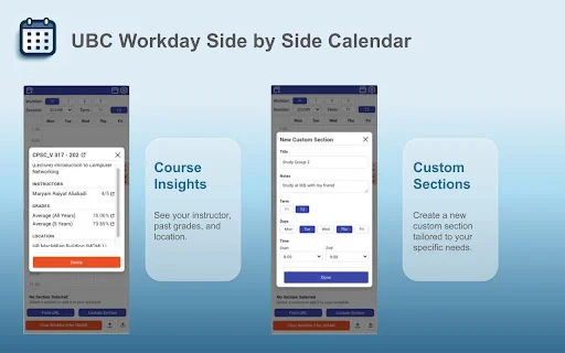 UBC Workday Side by Side Calendar ডাউনলোড করুন – সেরা কোর্স প্ল্যানার - Screenshot 2