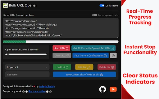 Bulk URL Opener ডাউনলোড করুন – একসাথে অনেক লিঙ্ক খোলার সেরা টুল - Screenshot 4