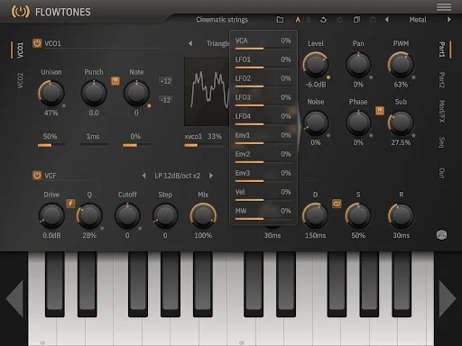 Flowtones ডাউনলোড করুন – অ্যান্ড্রয়েডের সেরা ভার্চুয়াল অ্যানালগ সিন্থেসাইজার - Screenshot 15