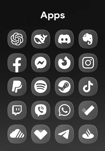 OneGlass 8 – Icon Pack ডাউনলোড করুন – আধুনিক ও মিনিমালিস্ট স্টাইল - Screenshot 11