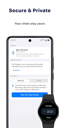 TeleWatch: Telegram Wear OS ডাউনলোড করুন – স্মার্টওয়াচে চ্যাট করুন - Screenshot 4