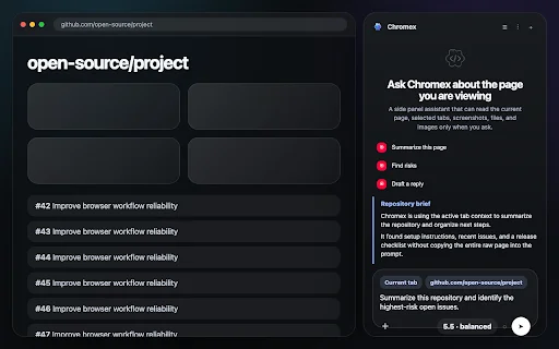 Chromex ডাউনলোড করুন – আপনার ব্রাউজারের সেরা AI অ্যাসিস্ট্যান্ট - Screenshot 1