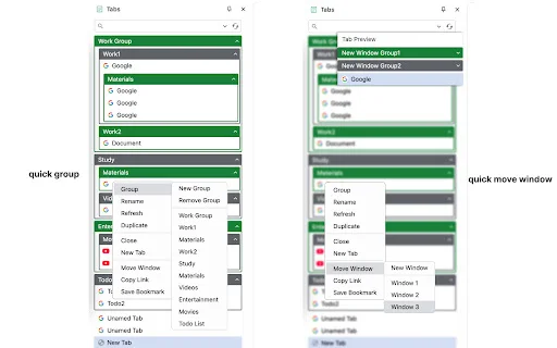 Vertical SidePanel Tab Group Manager ডাউনলোড করুন – সেরা ট্যাব ম্যানেজমেন্ট - Screenshot 1