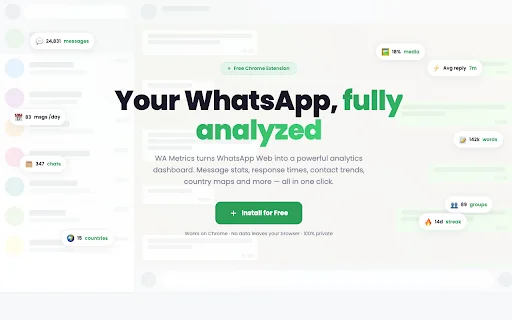 WA Metrics ডাউনলোড করুন – WhatsApp Web অ্যানালিটিক্স টুল - Screenshot 1
