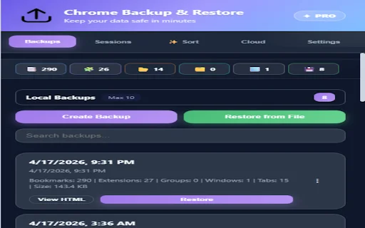 Chrome Backup & Restore ডাউনলোড করুন – ব্রাউজার ডেটা ব্যাকআপ নিন - Screenshot 1