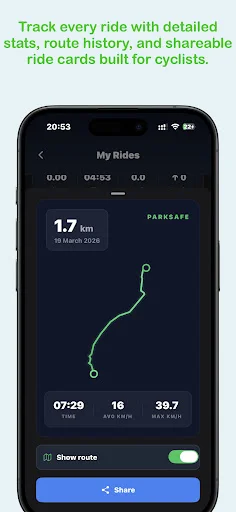 ParkSafe ডাউনলোড করুন – সাইক্লিং রুট এবং নিরাপদ পার্কিং অ্যাপ - Screenshot 8