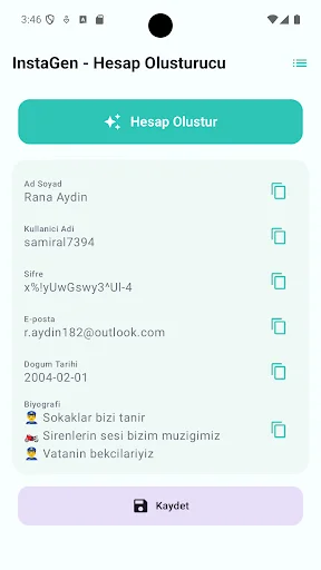 Instagram Account Generator ডাউনলোড করুন – দ্রুত ইউজারনেম ও পাসওয়ার্ড - Screenshot 2