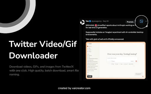 Twitter Video Downloader – X থেকে ভিডিও ও GIF সেভ করুন সহজে - Screenshot 1