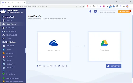 OneDrive থেকে Google Drive ট্রান্সফার করুন – MultCloud ডাউনলোড - Screenshot 1