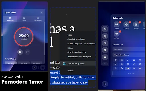 Glassy – New Tab ডাউনলোড করুন | সেরা প্রোডাক্টিভিটি ড্যাশবোর্ড - Screenshot 2