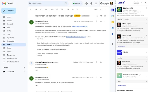 Distill Chrome Extension ডাউনলোড করুন – রিয়েল-টাইম প্রোফাইল ইনসাইট - Screenshot 4