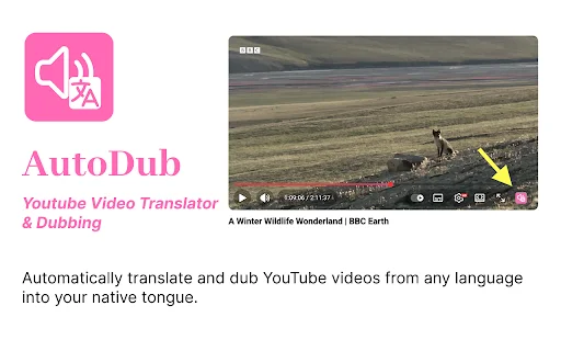 AutoDub ডাউনলোড করুন – YouTube ভিডিওর জন্য AI ভয়েস ডাবিং ও অনুবাদ - Screenshot 1