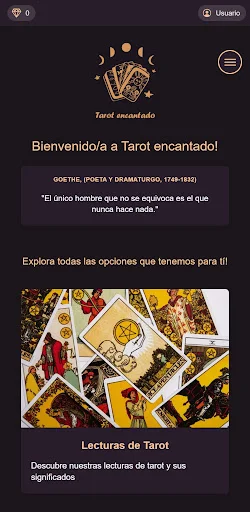 Tarot Encantado ডাউনলোড করুন – সেরা ফ্রি ট্যারোট ও ওরাকল অ্যাপ - Screenshot 1