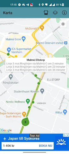 Skånetrafiken Live Map ডাউনলোড করুন – রিয়েল-টাইম ট্রাফিক আপডেট - Screenshot 4