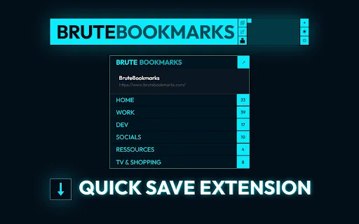 BruteBookmarks Quick Save ডাউনলোড করুন – ব্রাউজার বুকমার্ক ম্যানেজার - Screenshot 1