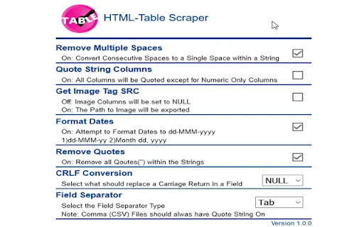 HTML-Table Scraper ডাউনলোড করুন – সহজে টেবিল কপি করুন - Screenshot 1