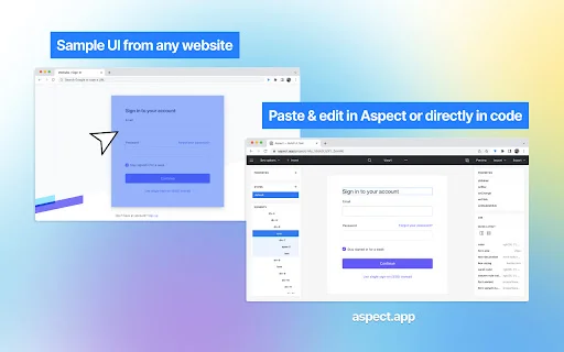 Aspect ডাউনলোড করুন – যেকোনো ওয়েবসাইট থেকে React কোড নিন - Screenshot 1