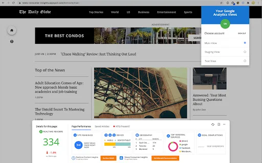 Realtime Content Insights ডাউনলোড করুন – আপনার ওয়েবসাইটের ডেটা দেখুন - Screenshot 1